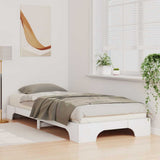 Vidaxl bedframe wit 100 x 220 cm massief grenenhout