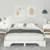 Vidaxl bedframe wit 140 x 220 cm massief grenenhout