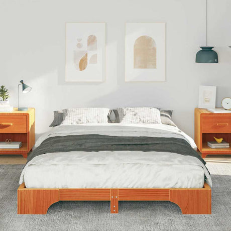 Vidaxl bedframe bruin 140 x 220 cm massief grenenhout