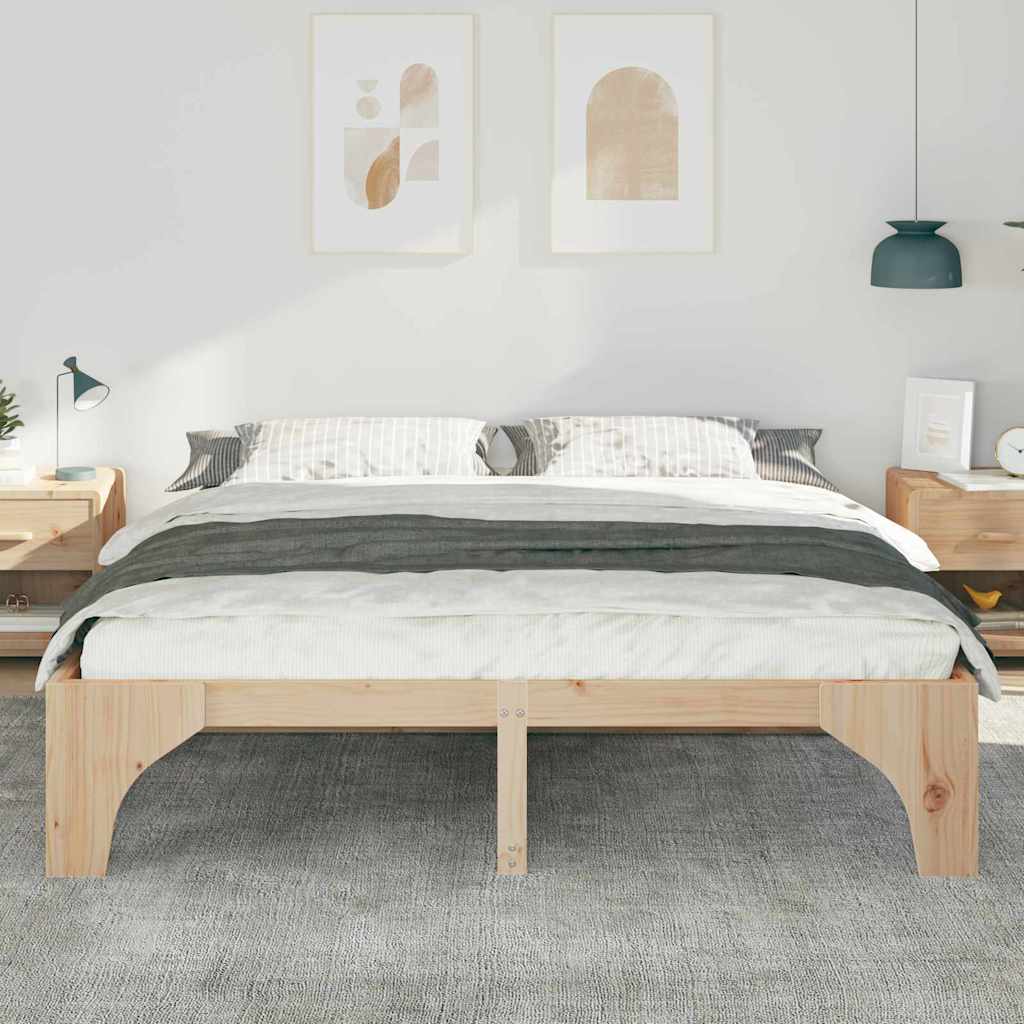 Vidaxl bedframe bruin 180 x 200 cm massief grenenhout
