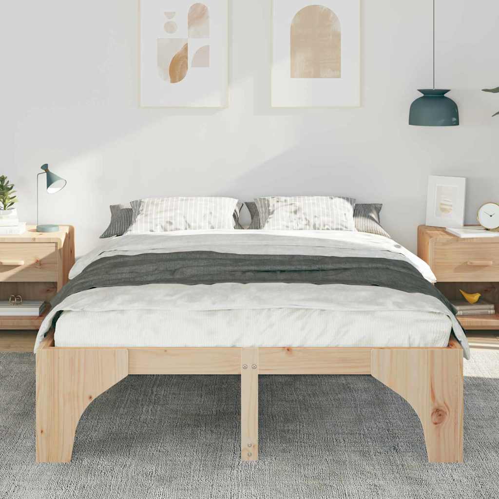 Vidaxl bedframe bruin 160 x 200 cm massief grenenhout