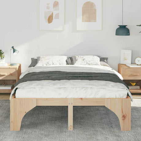 Vidaxl bedframe bruin 150 x 200 cm massief grenenhout