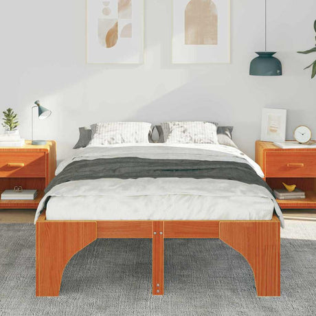 Vidaxl bedframe bruin 140 x 190 cm massief grenenhout