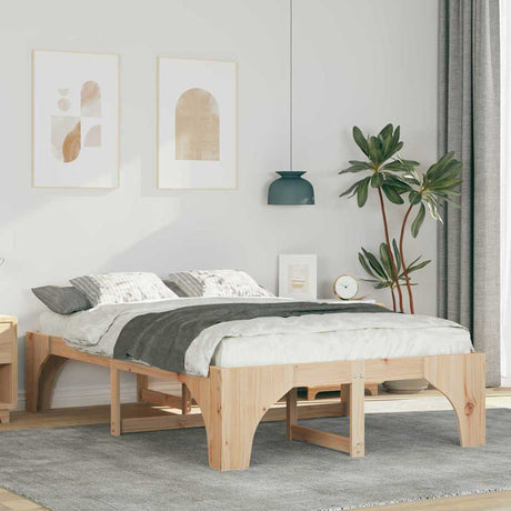 Vidaxl bedframe bruin 120 x 190 cm massief grenenhout