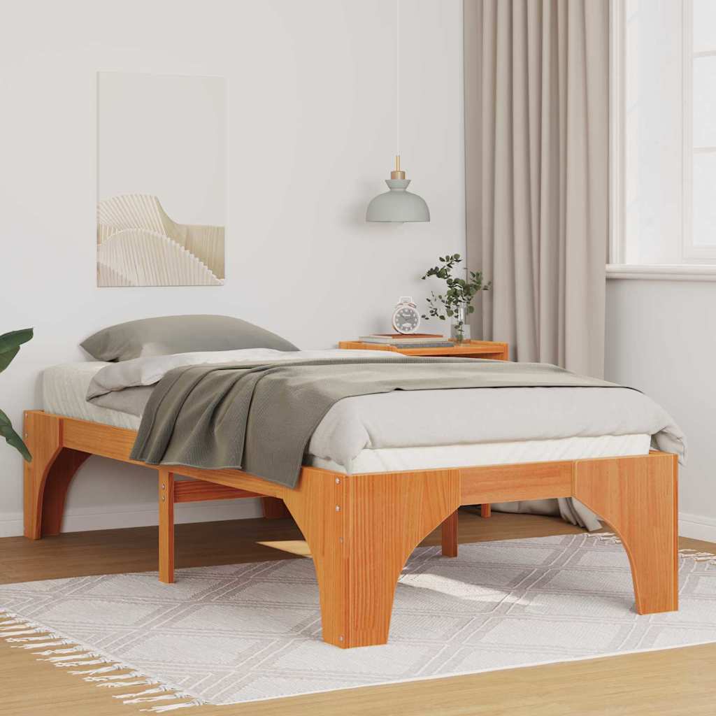 Vidaxl bedframe bruin 80 x 200 cm massief grenenhout