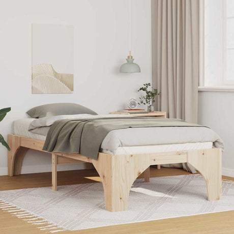 Vidaxl bedframe bruin 75 x 190 cm massief grenenhout