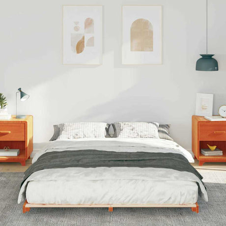 Vidaxl bedframe wasbruin 150 x 200 cm massief grenenhout