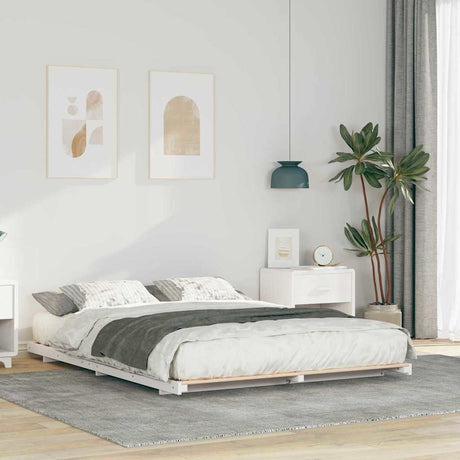 Vidaxl bedframe wit 140 x 200 cm massief grenenhout