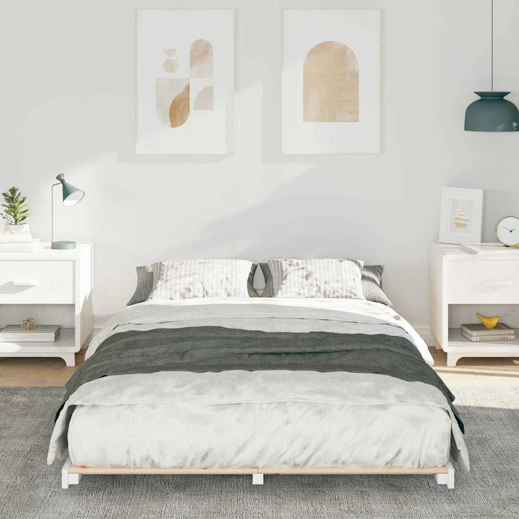 Vidaxl bedframe wit 140 x 190 cm massief grenenhout