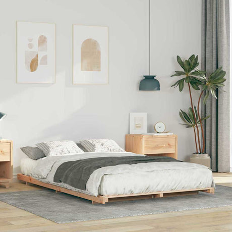 Vidaxl bedframe bruin 135 x 190 cm massief grenenhout