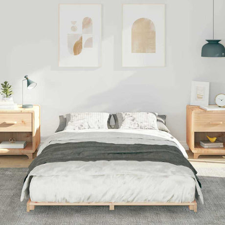 Vidaxl bedframe bruin 135 x 190 cm massief grenenhout