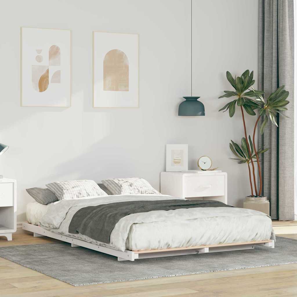 Vidaxl bedframe wit 120 x 190 cm massief grenenhout