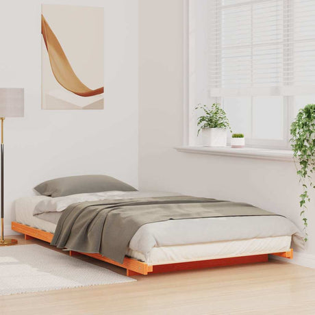 Vidaxl bedframe wasbruin 90 x 200 cm massief grenenhout