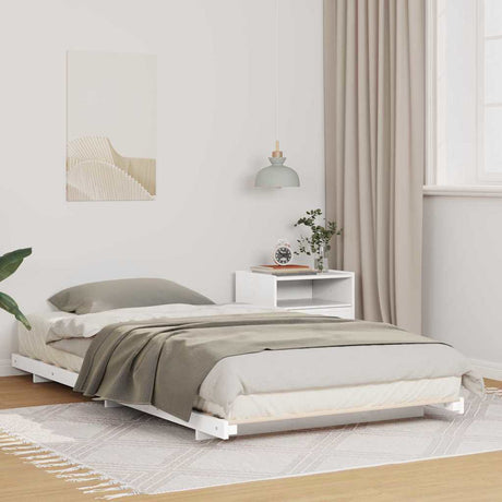 Vidaxl bedframe wit 100 x 210 cm massief grenenhout