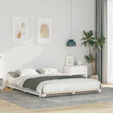 Vidaxl bedframe wit 140 x 210 cm massief grenenhout