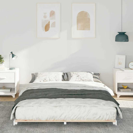 Vidaxl bedframe wit 160 x 210 cm massief grenenhout