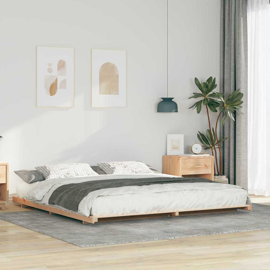 Vidaxl bedframe bruin 180 x 210 cm massief grenenhout