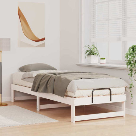 Vidaxl bedframe wit 80 x 200 cm massief grenenhout