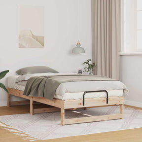 Vidaxl bedframe bruin 75 x 190 cm massief grenenhout