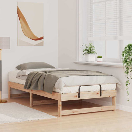 Vidaxl bedframe bruin 75 x 190 cm massief grenenhout