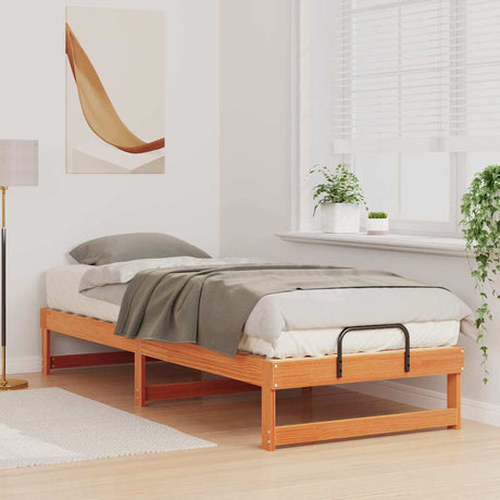 Vidaxl bedframe bruin 90 x 210 cm massief grenenhout