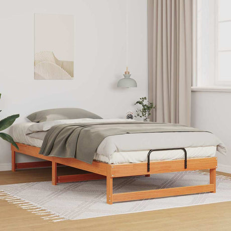 Vidaxl bedframe bruin 100 x 210 cm massief grenenhout