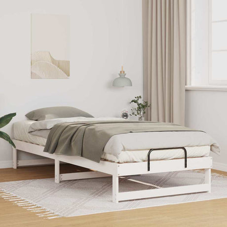 Vidaxl bedframe wit 90 x 220 cm massief grenenhout