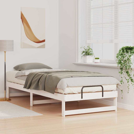 Vidaxl bedframe wit 90 x 220 cm massief grenenhout