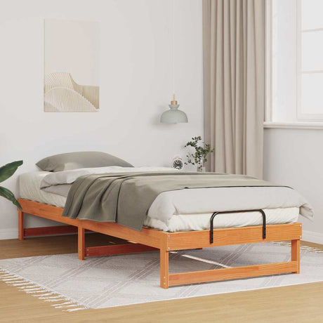 Vidaxl bedframe bruin 100 x 220 cm massief grenenhout
