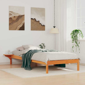 Vidaxl bedframe met zijtafels wasbruin 100 x 210 cm massief grenenhout