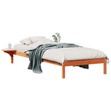 Vidaxl bedframe met zijtafels wasbruin 100 x 210 cm massief grenenhout