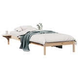 Vidaxl bedframe met zijtafels naturel 90 x 220 cm massief grenenhout