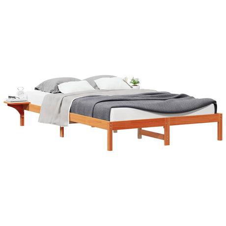 Vidaxl bedframe met zijtafels wasbruin 140 x 220 cm massief grenenhout