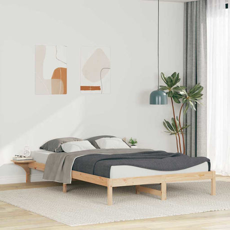 Vidaxl bedframe met zijtafels naturel 160 x 220 cm massief grenenhout