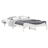 Vidaxl bedframe met zijtafels wit 160 x 220 cm massief grenenhout
