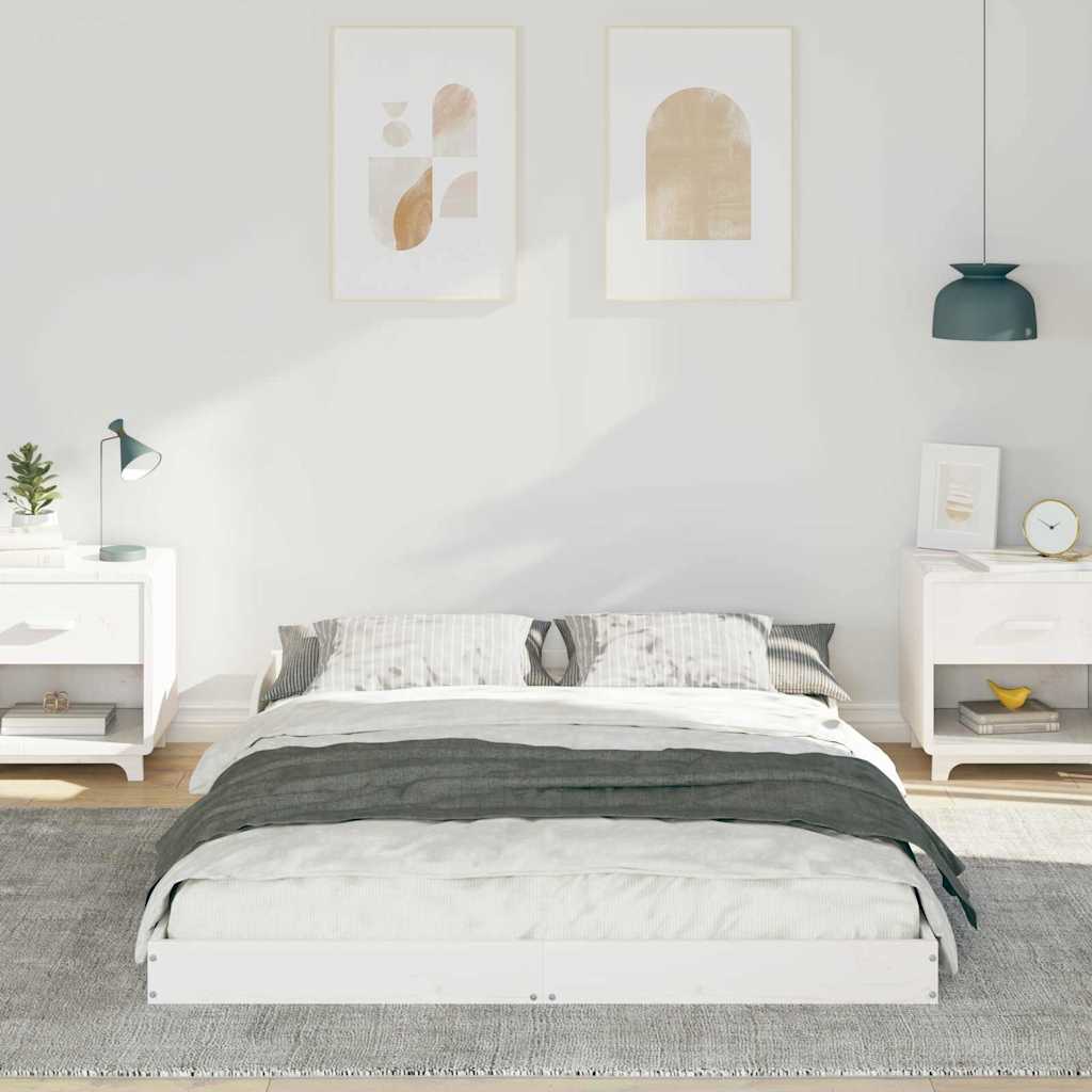 Vidaxl bedframe wit 140 x 190 cm massief grenenhout