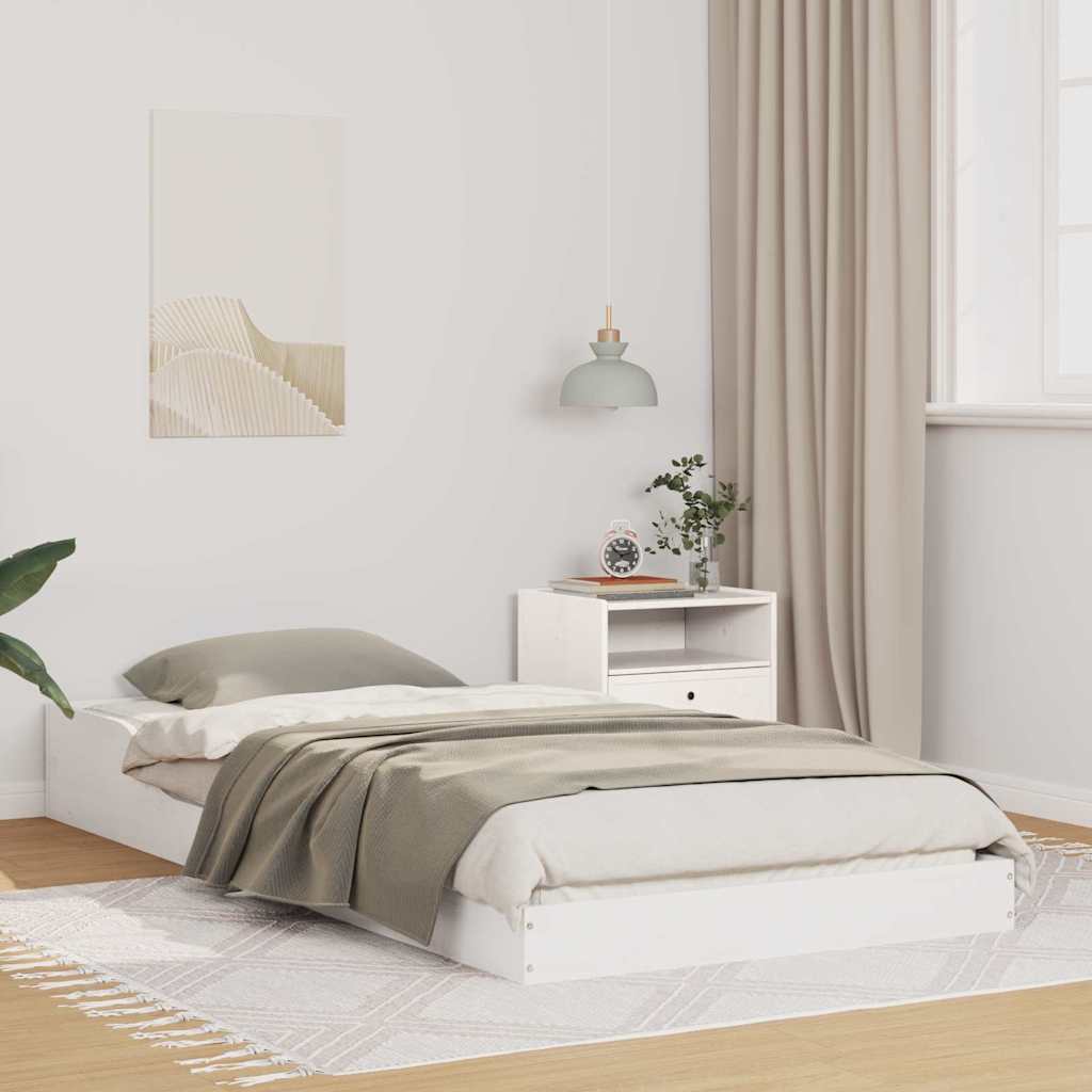 Vidaxl bedframe wit 100 x 210 cm massief grenenhout
