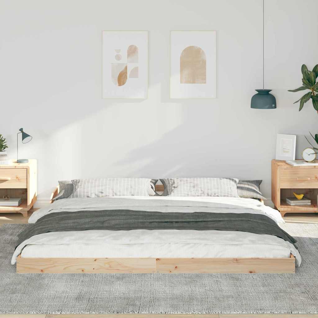 Vidaxl bedframe bruin 200 x 210 cm massief grenenhout
