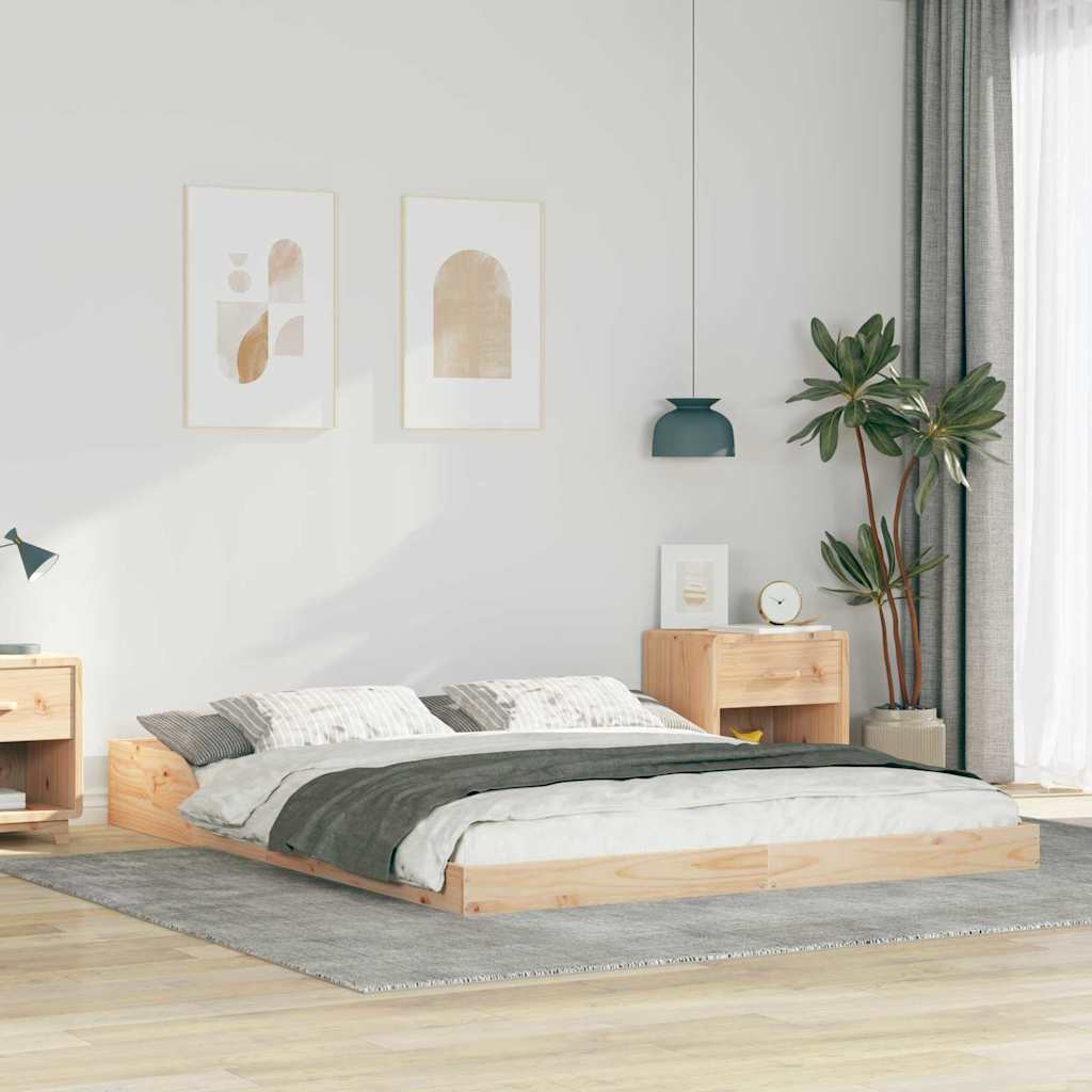 Vidaxl bedframe bruin 140 x 220 cm massief grenenhout