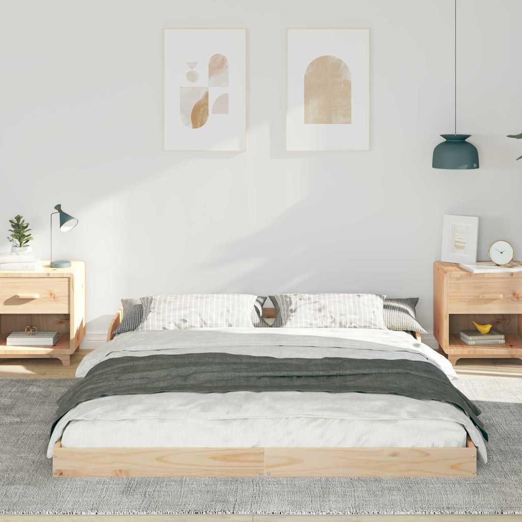 Vidaxl bedframe bruin 140 x 220 cm massief grenenhout