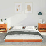 Vidaxl bedframe wasbruin 160 x 220 cm massief grenenhout
