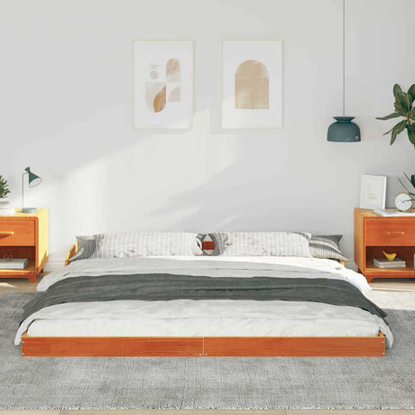 Vidaxl bedframe wasbruin 200 x 220 cm massief grenenhout