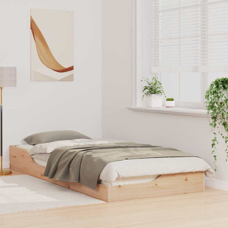 Vidaxl bedframe bruin 80 x 210 cm massief grenenhout