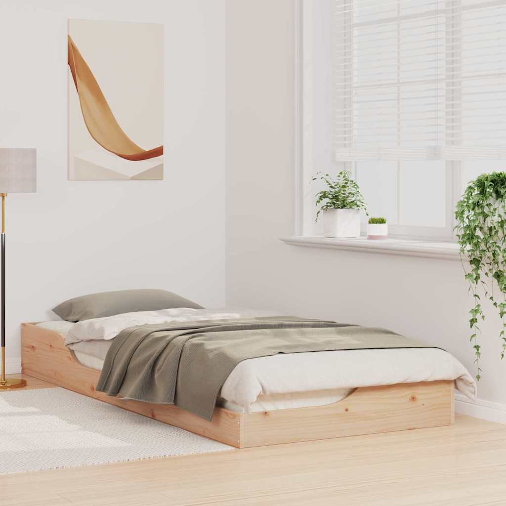 Vidaxl bedframe bruin 90 x 210 cm massief grenenhout