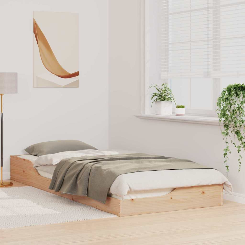 Vidaxl bedframe bruin 80 x 220 cm massief grenenhout