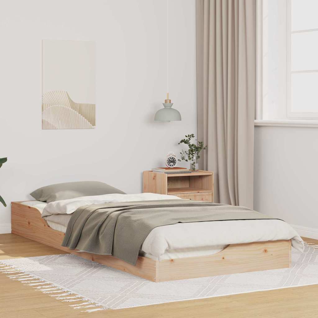 Vidaxl bedframe bruin 90 x 220 cm massief grenenhout