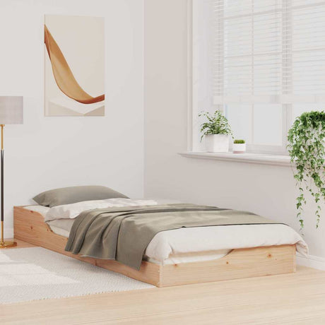Vidaxl bedframe bruin 100 x 220 cm massief grenenhout