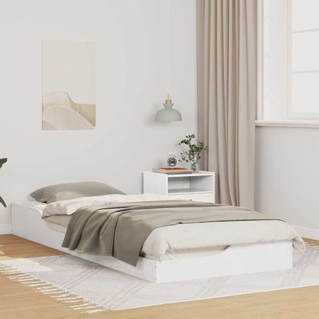 Vidaxl bedframe wit 100 x 220 cm massief grenenhout