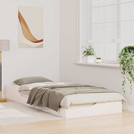 Vidaxl bedframe wit 100 x 220 cm massief grenenhout