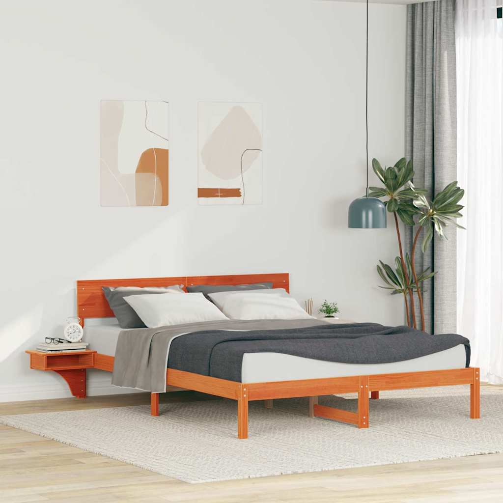 Vidaxl bedframe wasbruin 160 x 200 cm massief grenenhout